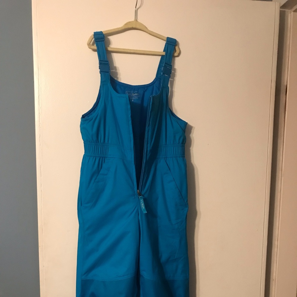 LL Bean Girls’ Snow ColdBuster Snow Bibs(snow pants), Sz 8, Turquoise